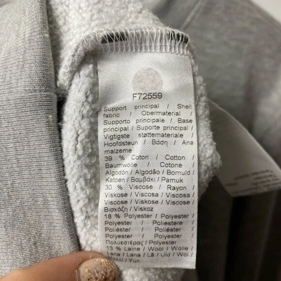 LACOSTE Men's Crewneck Flecked Fleece Logo Patch Sweatshirt Gray Sz Small - Picture 9 of 11